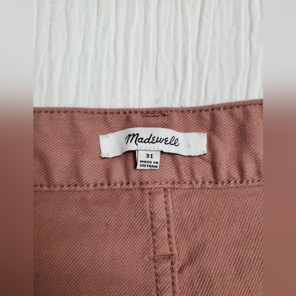 Madewell Pink Yoke Edition Tapered Pants Size 31 Classic Boho Chic Academia - Picture 8 of 15